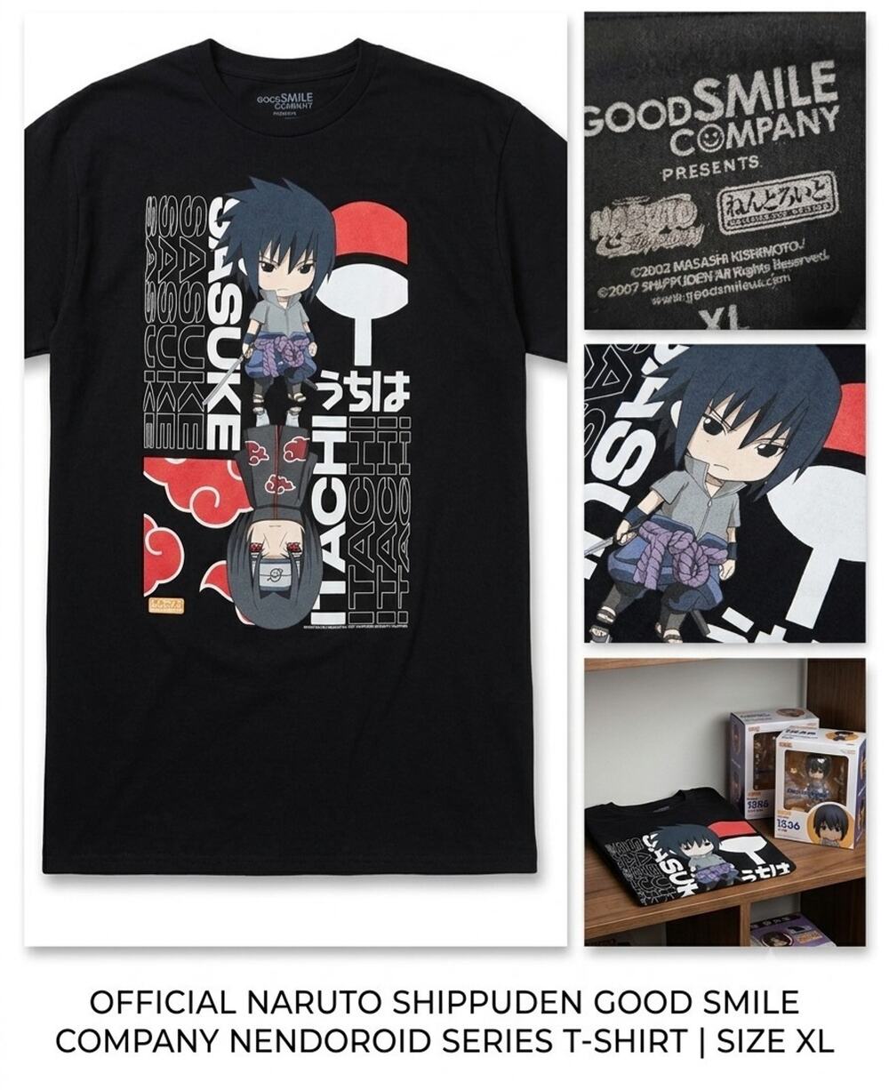 Naruto Shippuden Sasuke Uchiha & Itachi Uchiha Akatsuki graphic T-shirt (XL)